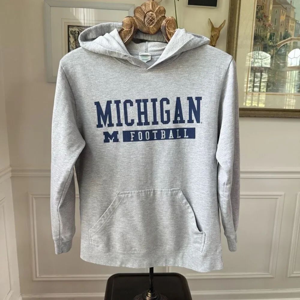 Delta University of Michigan Grey Heather Hoodie Unisex S M
